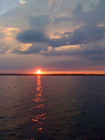 Sun setting over James Island