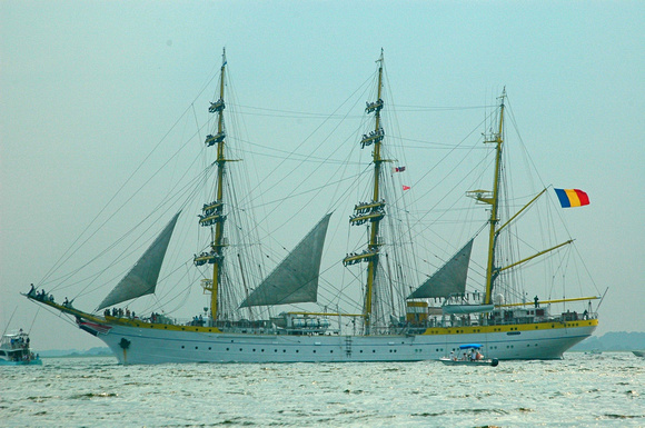 Tall ship Mircea leaving Charleston
