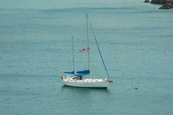sailboat in Charlotte Amalie harbor