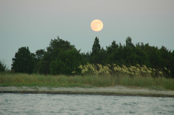 Full moon over Morris Island
